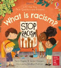 Cover image of book First Questions and Answers: What is Racism? (Board book) by Katie Daynes and Jordan Akpojaro, illustrated by Sandhya Prabhat